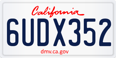 CA license plate 6UDX352