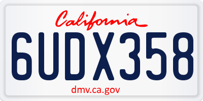 CA license plate 6UDX358