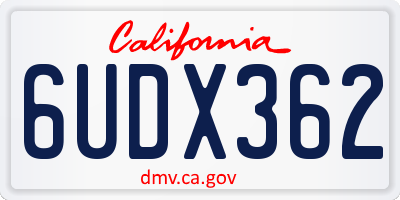 CA license plate 6UDX362