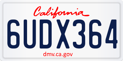 CA license plate 6UDX364
