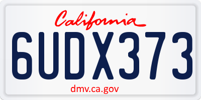 CA license plate 6UDX373