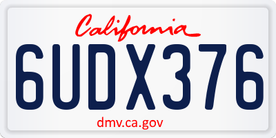 CA license plate 6UDX376
