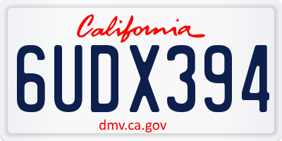 CA license plate 6UDX394