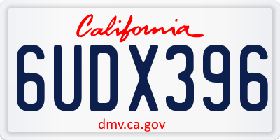 CA license plate 6UDX396