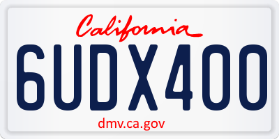 CA license plate 6UDX400