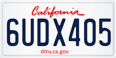 CA license plate 6UDX405