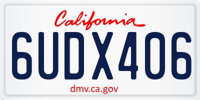 CA license plate 6UDX406
