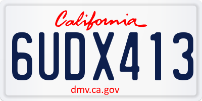 CA license plate 6UDX413