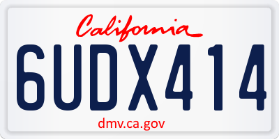 CA license plate 6UDX414