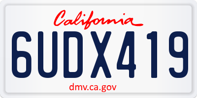 CA license plate 6UDX419