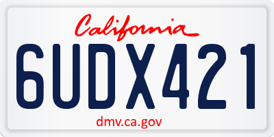 CA license plate 6UDX421
