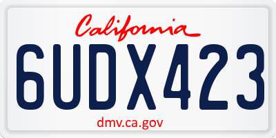 CA license plate 6UDX423