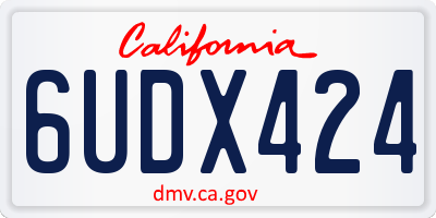 CA license plate 6UDX424