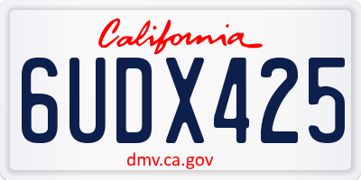 CA license plate 6UDX425