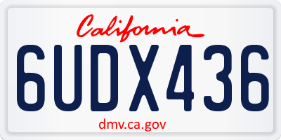 CA license plate 6UDX436