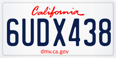 CA license plate 6UDX438