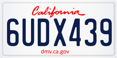 CA license plate 6UDX439