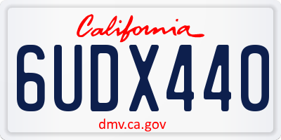 CA license plate 6UDX440