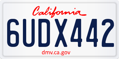 CA license plate 6UDX442