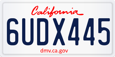 CA license plate 6UDX445