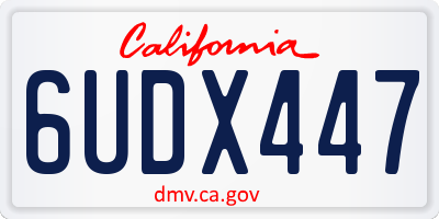 CA license plate 6UDX447