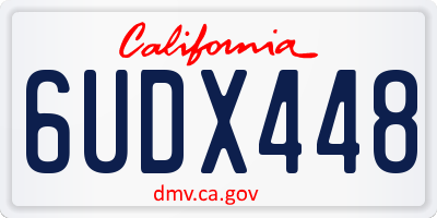 CA license plate 6UDX448
