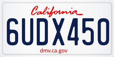 CA license plate 6UDX450
