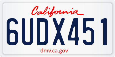 CA license plate 6UDX451