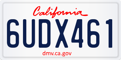 CA license plate 6UDX461