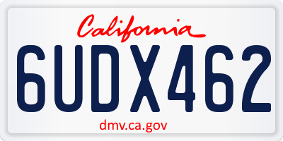 CA license plate 6UDX462