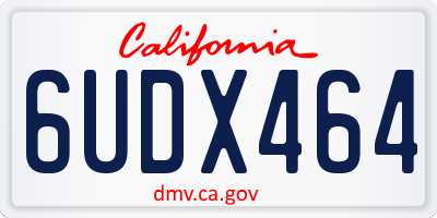 CA license plate 6UDX464