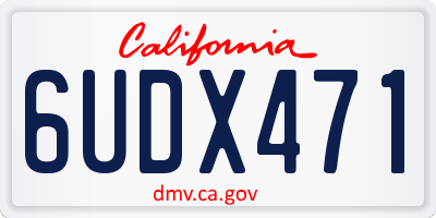 CA license plate 6UDX471