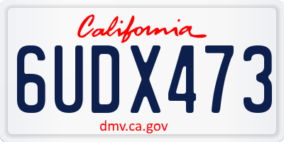 CA license plate 6UDX473
