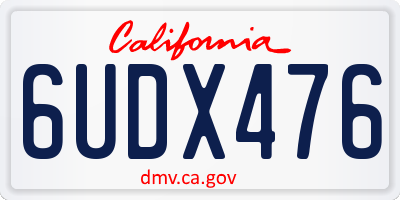 CA license plate 6UDX476