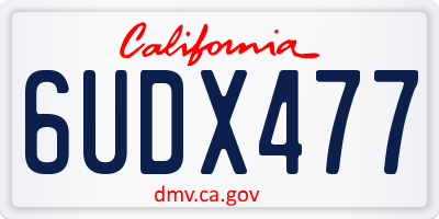 CA license plate 6UDX477