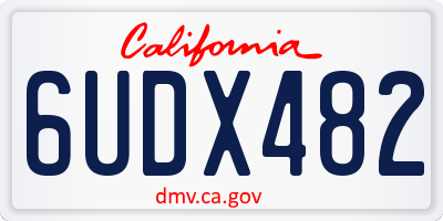 CA license plate 6UDX482