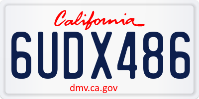 CA license plate 6UDX486