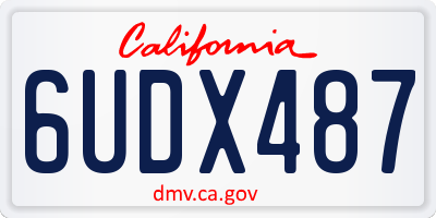 CA license plate 6UDX487
