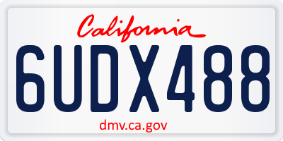 CA license plate 6UDX488