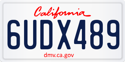 CA license plate 6UDX489