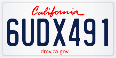 CA license plate 6UDX491