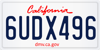 CA license plate 6UDX496