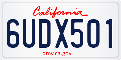 CA license plate 6UDX501