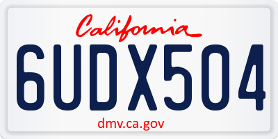CA license plate 6UDX504