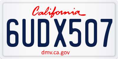 CA license plate 6UDX507