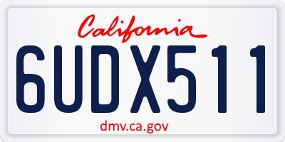 CA license plate 6UDX511
