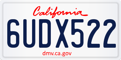 CA license plate 6UDX522