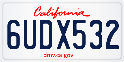 CA license plate 6UDX532