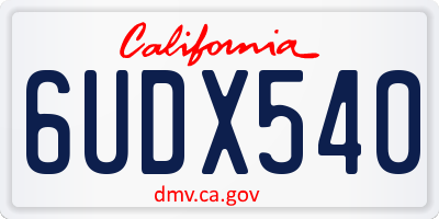 CA license plate 6UDX540