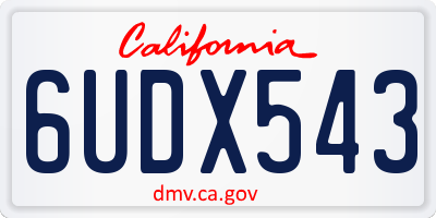 CA license plate 6UDX543